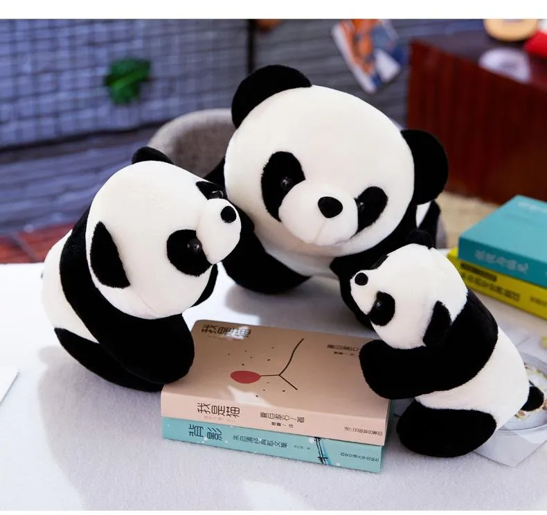 Dimensioni 35 cm / 25 cm Cena Morbido Peluche Ripiene Big Eye Panda Giocattoli Stili Lunghi Farcito Cuscino Dormire Boy Girl Regalo di Compleanno