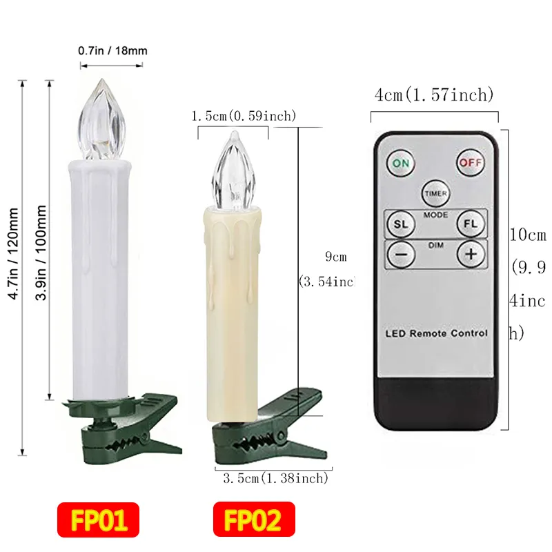 LED Christmas Candle Light Plastic Flameless Flicker With Timer Remote Sucker Window Candles Year Home Decoration Tree Candle 220514