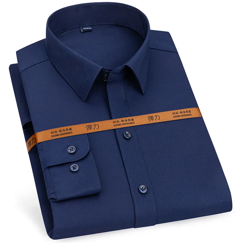 Solidne odcinki męskie Solidne Koszulka Łatwa Koszula Formalne Biuro Business/Working Standardowe solidne sukienki towarzyskie 220621
