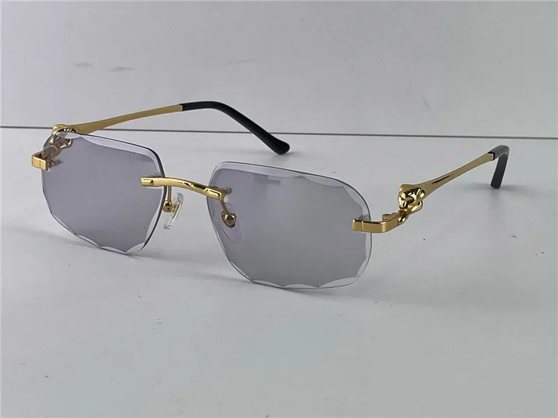 Pochromic Sun Glassses lens colors changed in sunshine from crystal clear to dark diamond design rimless metal frame outdoor 02268C