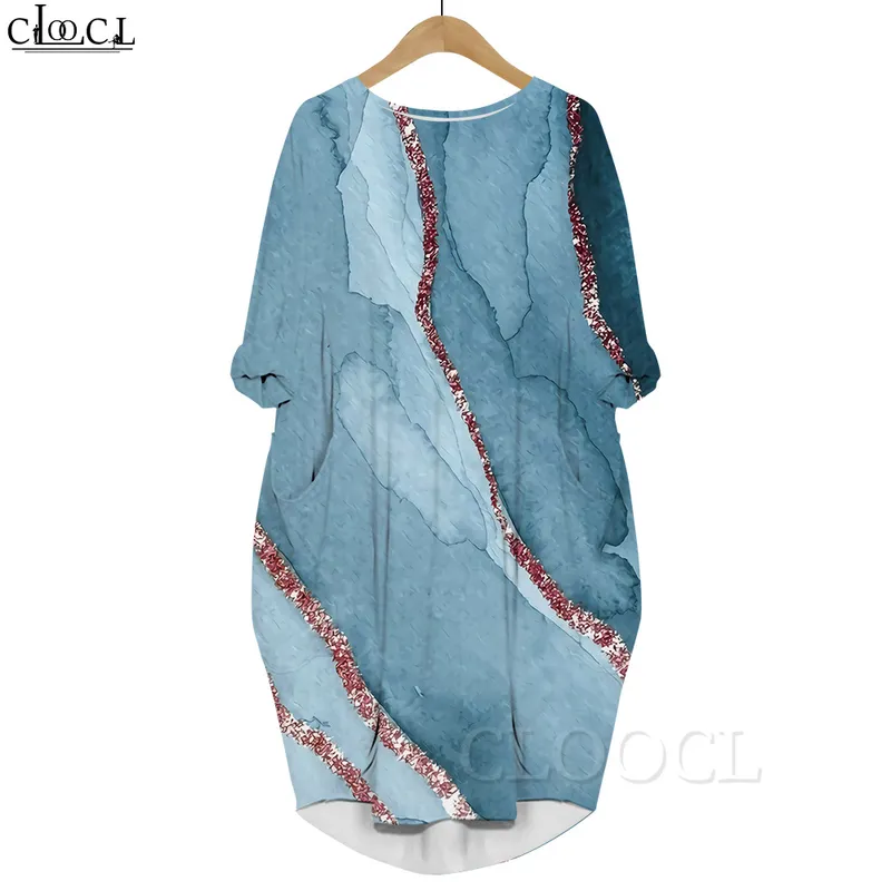 Frauen Kleid Retro Tartan Muster 3D Grafiken Gedruckt Kleid Langarm Mode Kleid Taschenkleid Plus Größe 220616