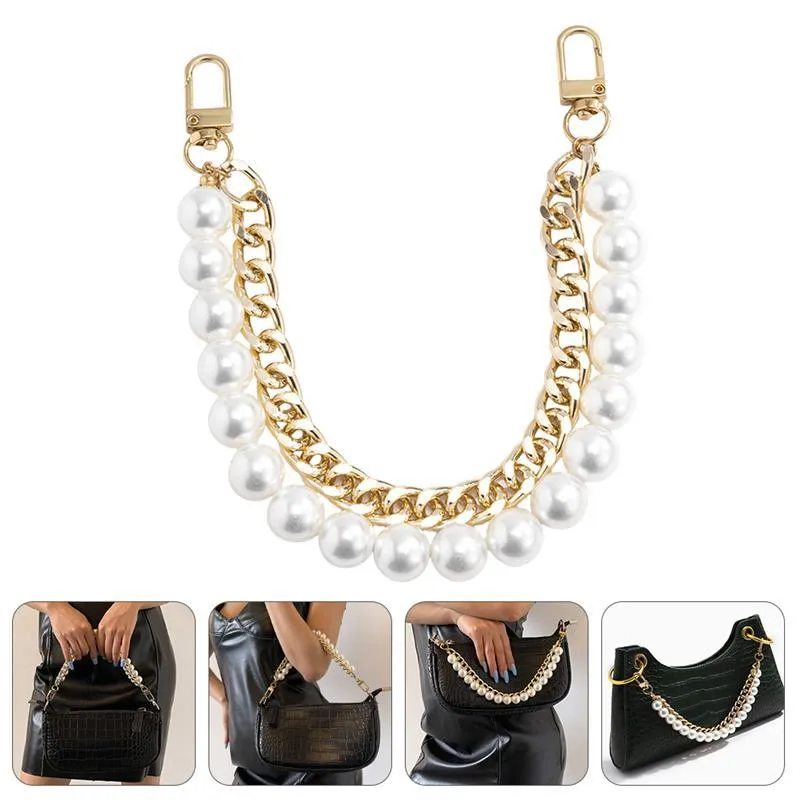 Watch Bands Fashion Artificial Pearls Bag Chain Strap Handbag Purse Replacement ChainWatch212L