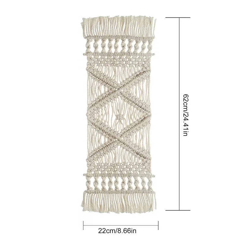 TABELA DE TABELA BOHEMIAN MANTA PLACEMATS MACRAME TAPESTRY COM TASSELOS DE CASAMENTO DE CASAMENTO DE CASA DOCORAÇÃO 22X62CM 220615