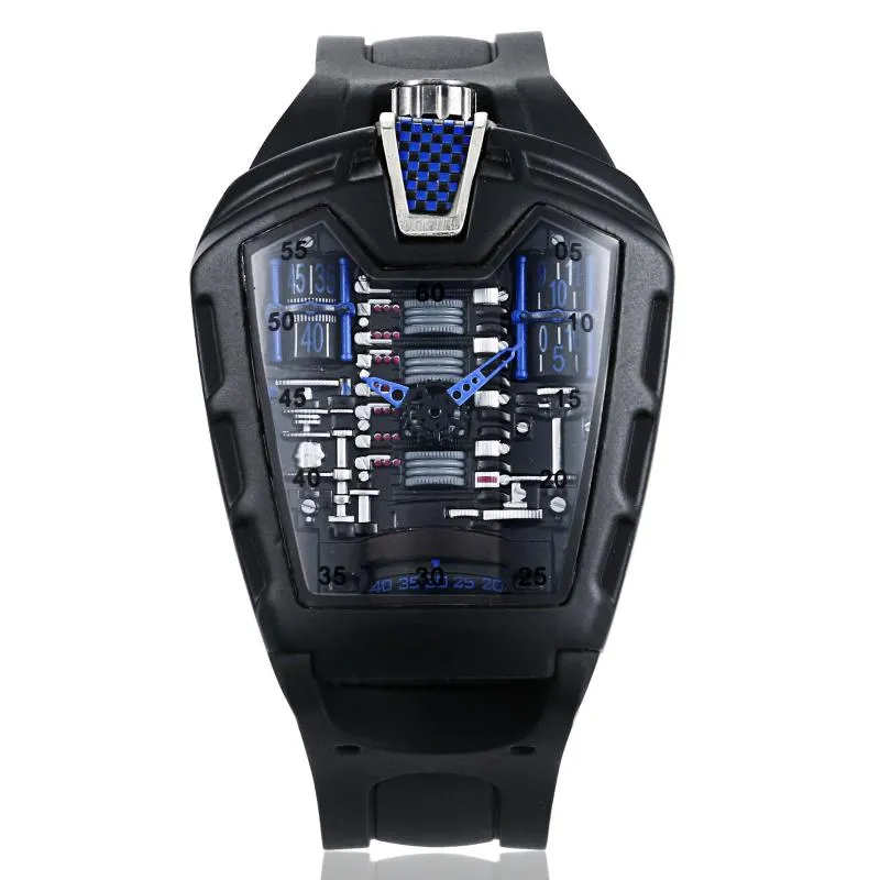 Relógios de pulso Poisonous Sports Car Concept Racing Estilo Mecânico Compartimento de Motor de Seis Cilindro Relógio Criativo Tendência Masculina F194o