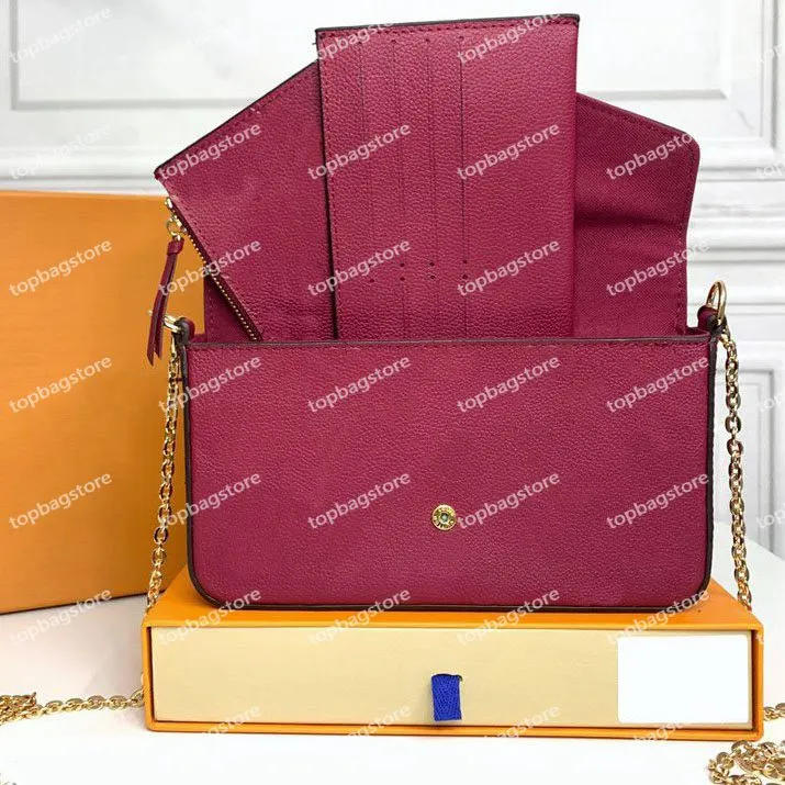 Multi Felicie Pochette Frauen Designer -Ketten -Taschen Brieftaschen Leder Schulter -Crossbody -Geldbörsen324g