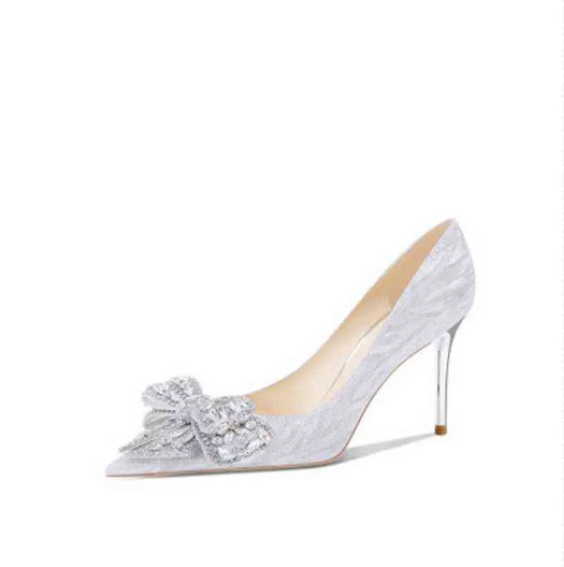 Обувь невеста главная свадебная обувь женская шпилька 2022 Новые высокие каблуки