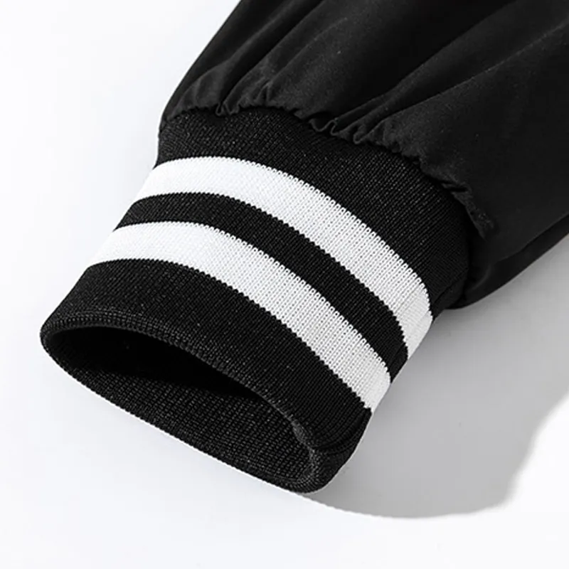 Supzoom arrivo lettera manica a costine top moda monopetto casual bomber giacca da baseball cardigan allentato cappotto 220816