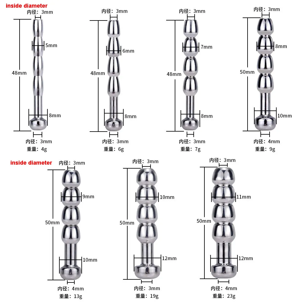 7 Sizes Male Urethral Dilator Metal Catheter Horse Eye Stimulation Penis Plug Sounding Masturbator sexy Toys for Men3942762