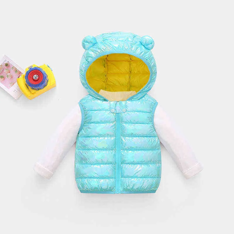 2021 Nuovo Inverno Caldo Delle Ragazze Gilet Colorato Pesante Giacca di Spessore La Neonata Bambini Gilet i Del Bambino Vestiti Dei Bambini J220718