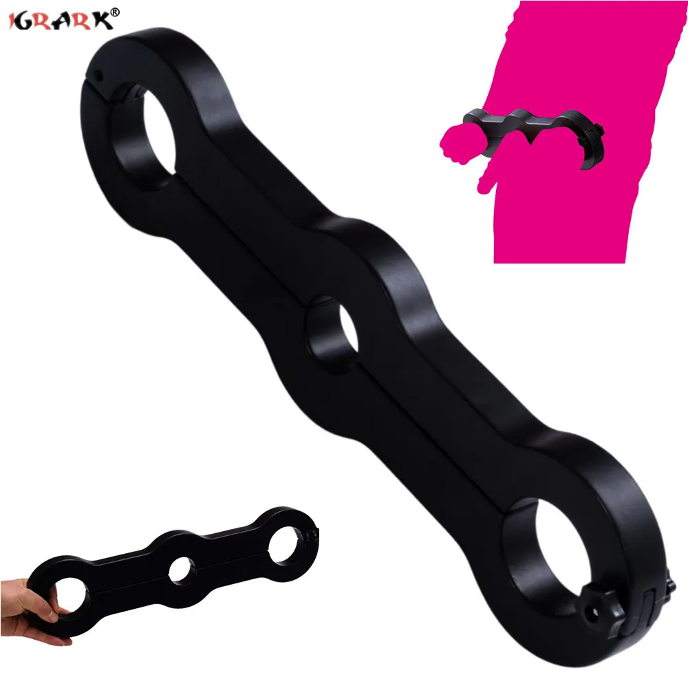 BDSM Bondage Gear Ball Scrotum Stretcher Penis Lock Ankle Cuffs Cock Exerciser Delay Ejaculation Slave sexy Toys for Men Couples