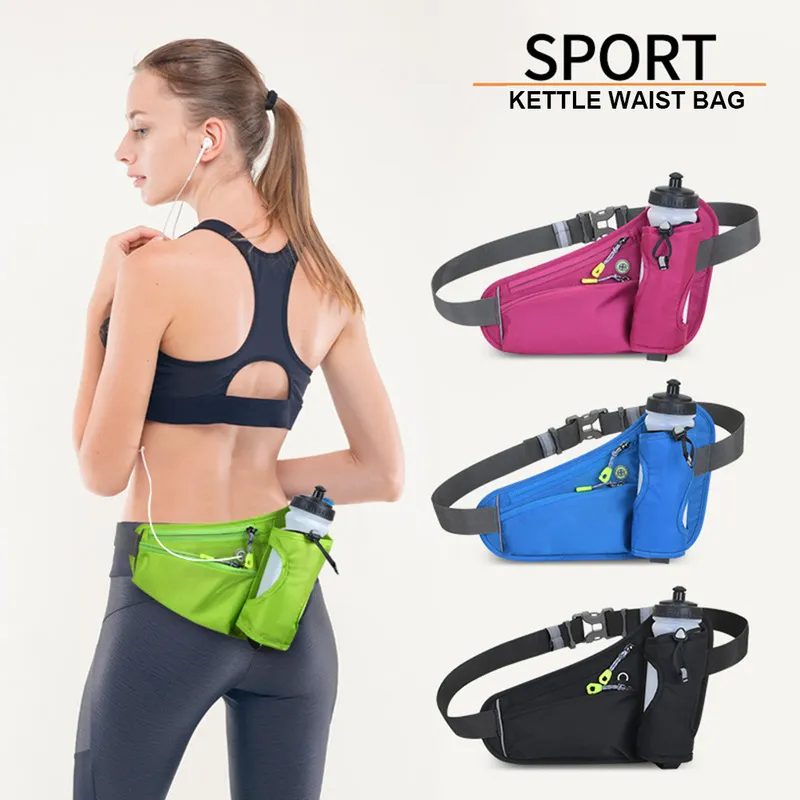 Running Waist Bags Water Bottle Holder Outdoor Camping Hiking Fitness Men Women Bicycle Cycling Belt Sports Fanny Packs Travel 220520