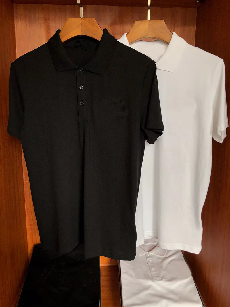 Loose Black And White Summer Men's Polo Shirt Shiny Animal Diamond Handsome Youth Short-Sleeved Plus Size 5XL 220504