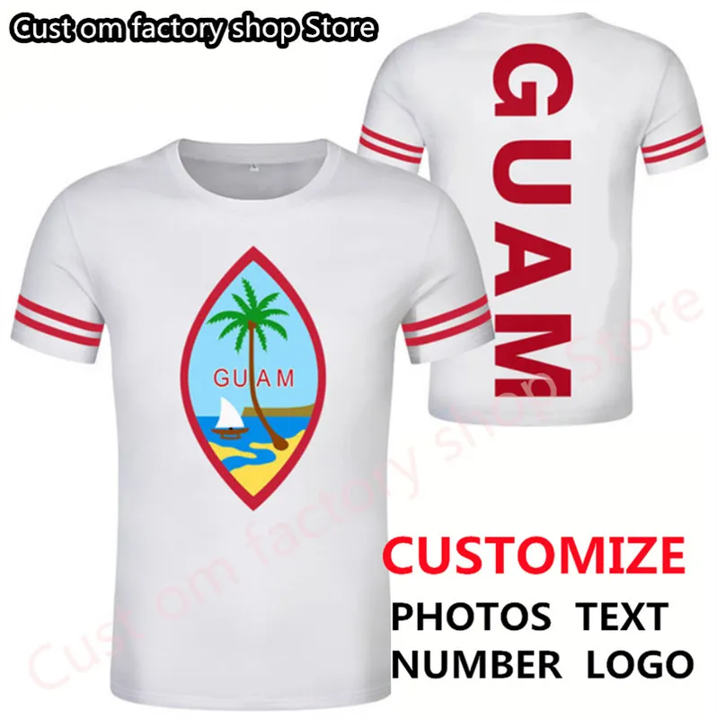 GUAM t-shirt bricolage gratuit sur mesure nom numéro gomme t-shirt nation drapeau gu pays collège imprimer mot texte p o rouge vêtements 220616