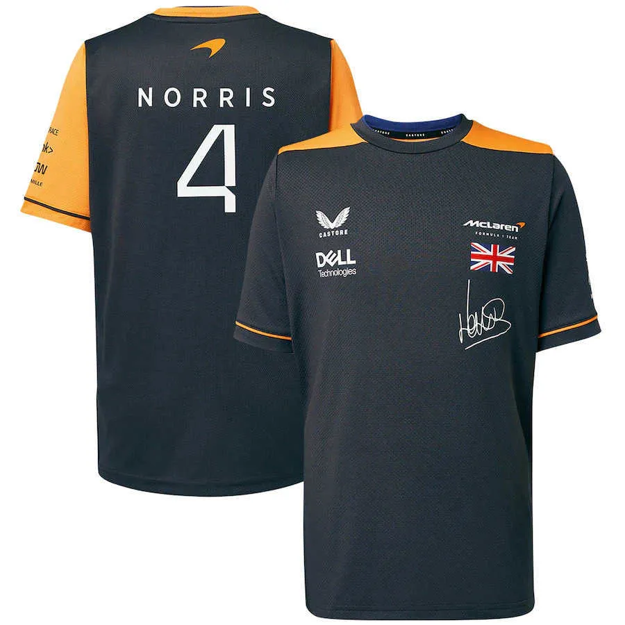 2022 남자 승무원 넥 티셔츠, F1 McLaren 팀 Norris Outdoor Sports Top, 소년 대 성인 대형