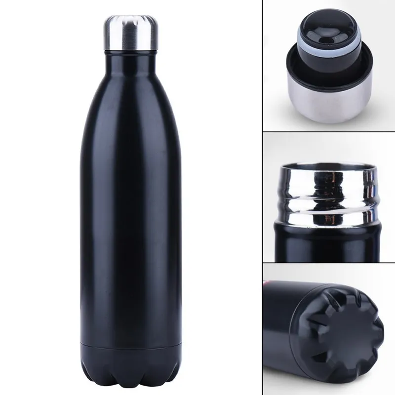 FSILE350/500/750/1000ml Double-wall Creative A free Water Bottle Stainless Steel Beer Tea Coffee Portable Sport Vacuum thermos 220418