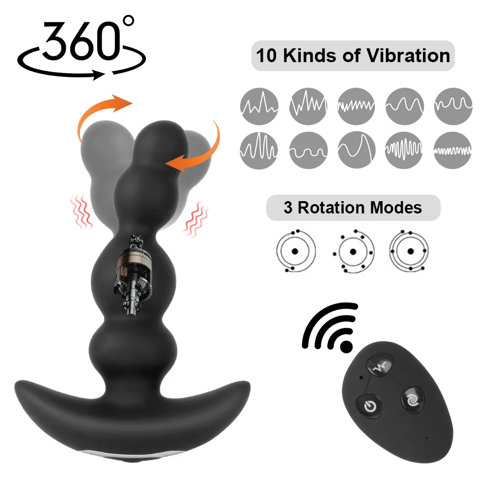 OLO Fernbedienung Prostata Massage 360 Grad Rotation Anal Plug Vibrator Vaginal Stimulator sexy Spielzeug für Männer Frauen