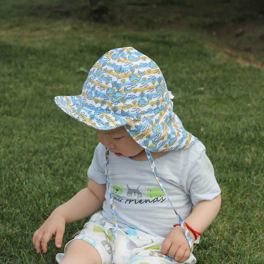 Bébé séchage bébé chapeau de soleil enfants extérieur couvre d'oreille de cou uv protection casquette de plage pour enfants fille fille natation capuchon de rabat pendant 0-5 ans