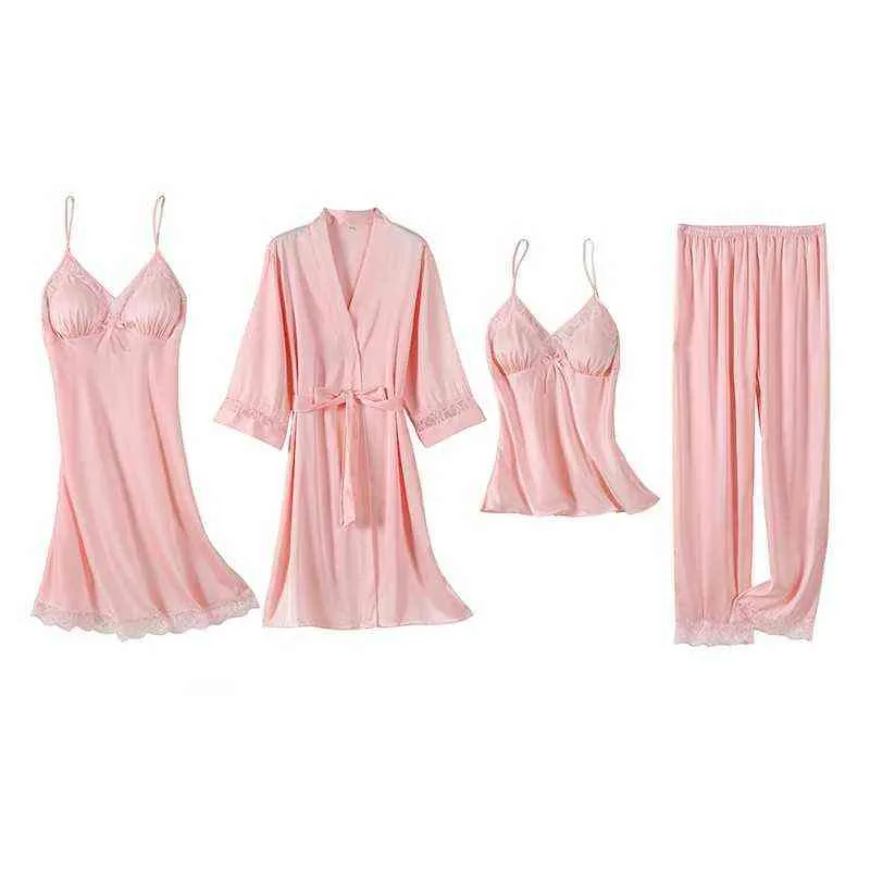 Nachtkleding Vrouwen Sets Bruid Bruidsmeisje Faux Zijden Kimono Badjas suknia Seksowna nachtkleding Intieme Lingerie L220803