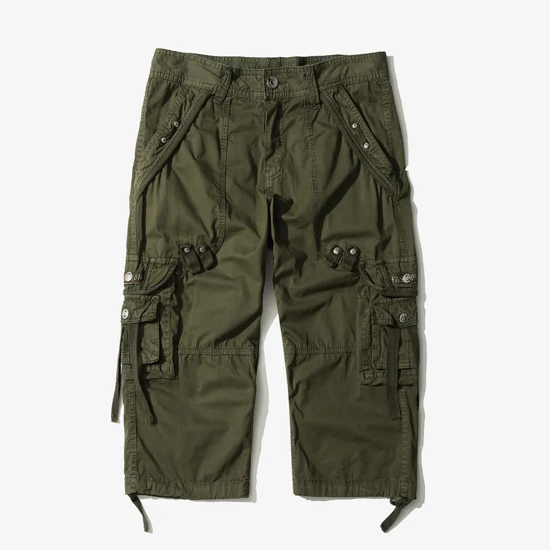 Shorts décontractés hommes été Camouflage coton Cargo Camo pantalons courts Homme sans ceinture baisse mollet longueur 220722