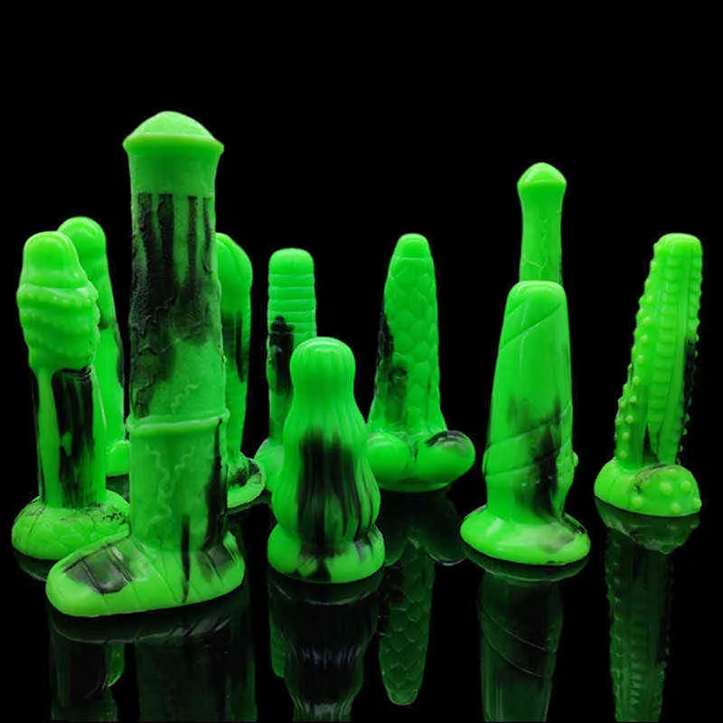 Nxy Godes Dongs 2022 Nouveaux 15 modèles Émeraude Silicone Femelle Masturbation Fesses Masseur Plug Anal Adulte Sex Toys pour Femmes C3 1 203 220511