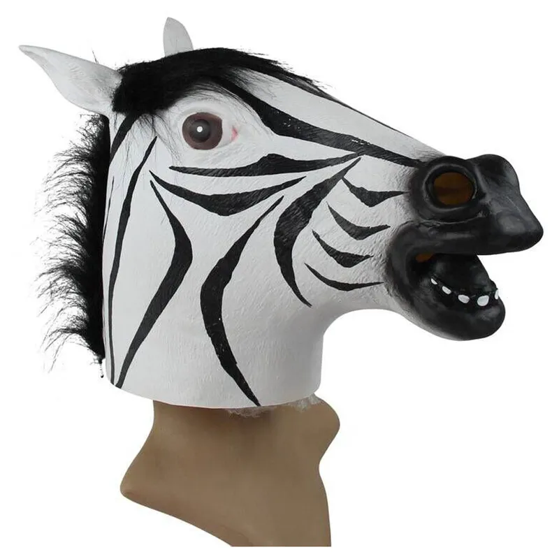 Masques d'Halloween Tête de cheval en latex Cosplay Costume d'animal Ensemble Théâtre Prank Crazy Party Props Tête Ensemble Masque de cheval Masques de cheval de chien 222469