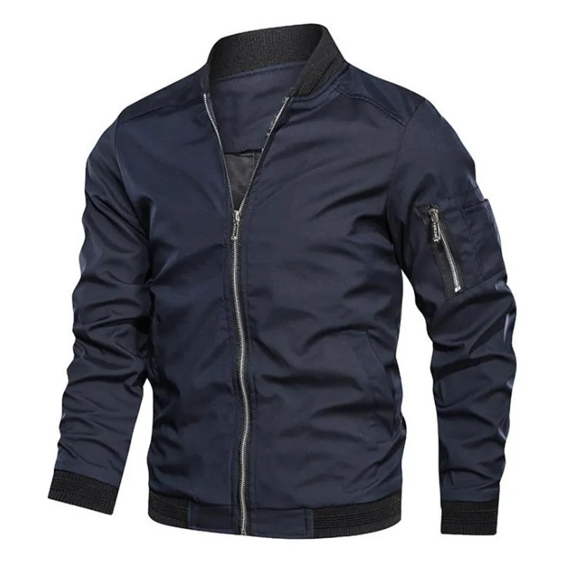 Printemps automne veste mâle bomber veste décontracté streetwear hommes vestes et manteaux simple coupe-vent style britannique manteau 220813