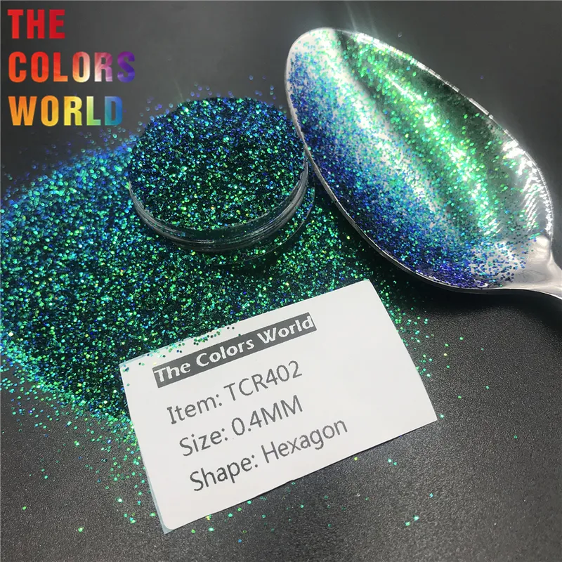 TCT327 Chameleon Color Hexagon 0.4mm Color Shift Nail Glitter Nails Art Decoration Makeup Tumblers Crafts Festival Accessories 220525