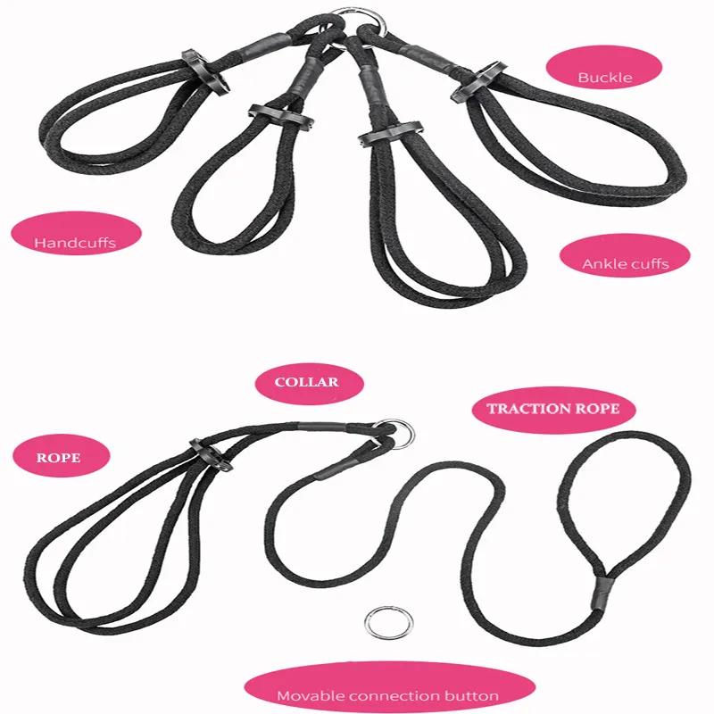 Sexig bomullsbonda Bondage Restraint Rope Slave Rollplay Toys för par vuxna spel produkter Shibari hogtie fetisch Harnes