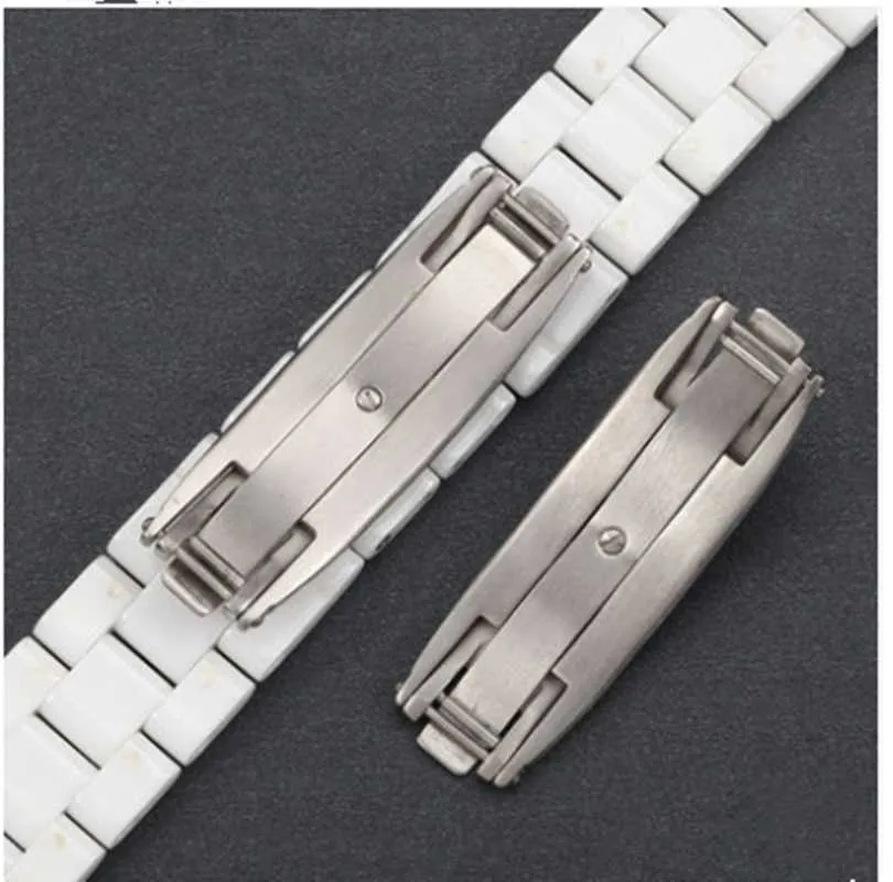 Accesorios para bandas de reloj Hebilla de cerámica J12 Hebilla plegable elástica de acero inoxidableWatch209F