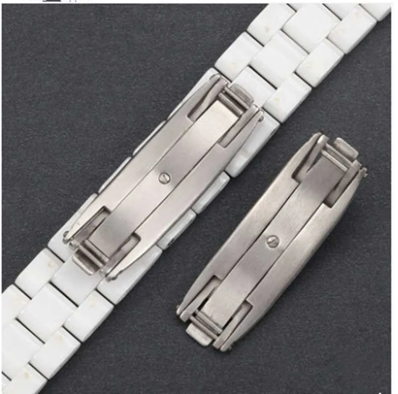 Accesorios para correas de reloj Hebilla de cerámica J12 Hebilla plegable elástica de acero inoxidableWatch324W