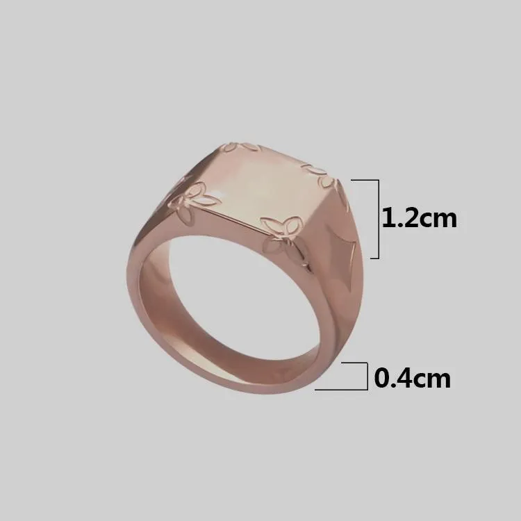 Bague de Couple en titane et acier avec lettres, tendance, fleur, haute qualité, plaquée or, fourniture de bijoux, 3 couleurs, 217y, nouvelle collection