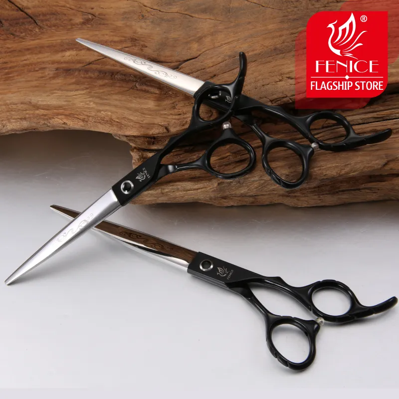 Fenice 7 /7.5/8/ 8.5/ 9 inch dog scissors for dog grooming straight cutting pet grooming shears tesoura non-slip handle 220423