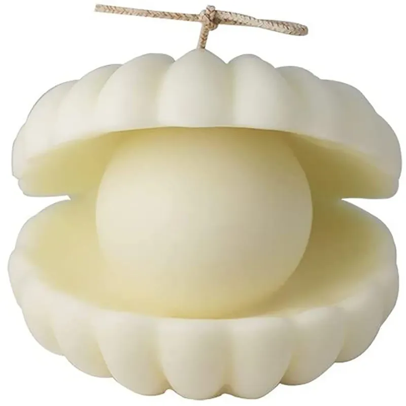 Shaped Silicone Aromatherapy Shell with Pearls Cake Baking Handmade Scented Candle Soap Making Wax Mold 220629