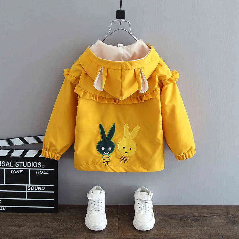 Girls Jackets Autumn Spring Children Outerwear Hoodies Jackets For Baby Girls Windbreaker Fashion Chlidren Trenchcoats Outerwear J220718