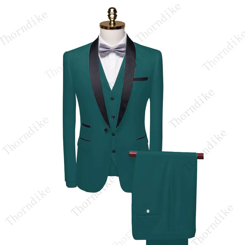 Men's Suits & Blazers Thorndike High-end Men Suit Black Collar Suit Male Wedding 220823