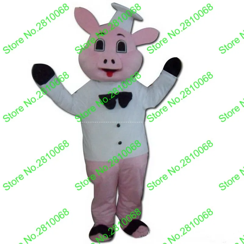 Costume de poupée de mascotte, casque en matériau EVA, vêtements blancs, Costumes de mascotte de cochon, vêtements de dessin animé, fête d'anniversaire, mascarade 987