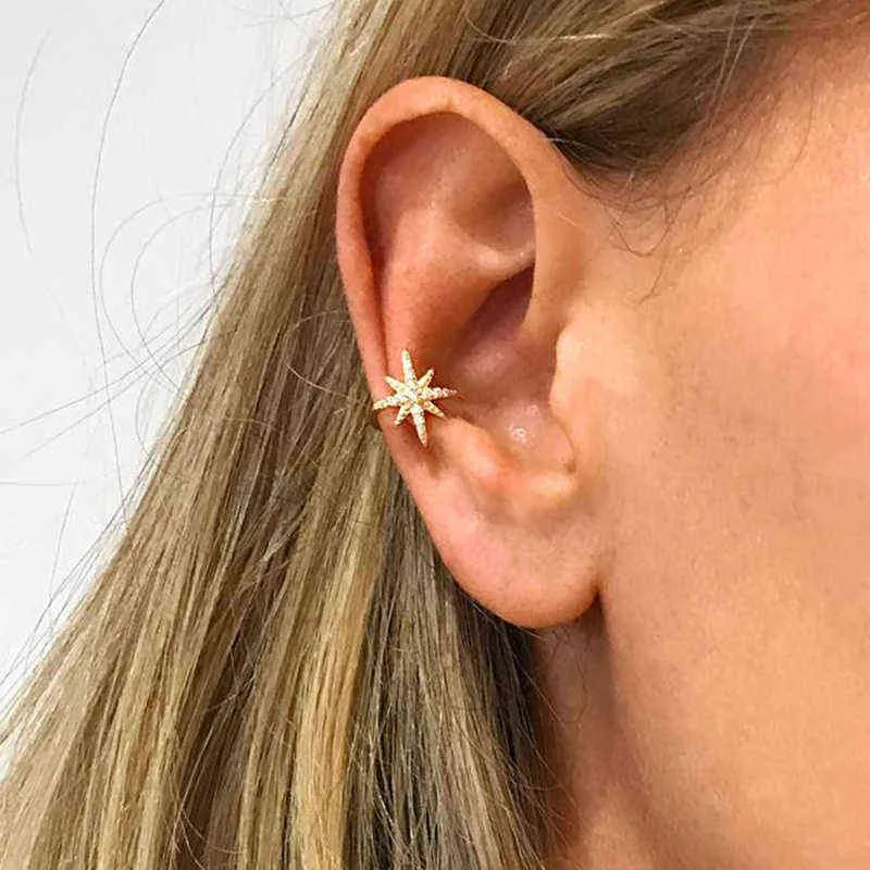 925-sterling-silver-Star-Ear-Cuff-Micro-Pave-CZ-Zircon-Non-Pierced-Small-Sized-Girl-Clip