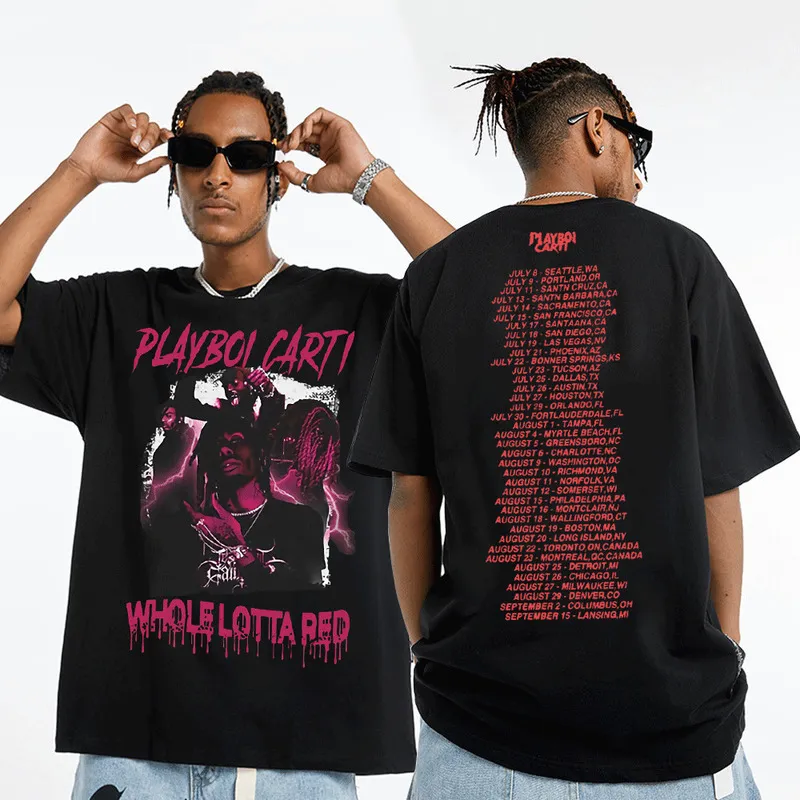 Rap Playboi Carti Europäischen und Amerikanischen Straßen Vintage HipHop T-shirt Männer Kurzarm Baumwolle T Shirts Musik T-shirt Kleidung 220629