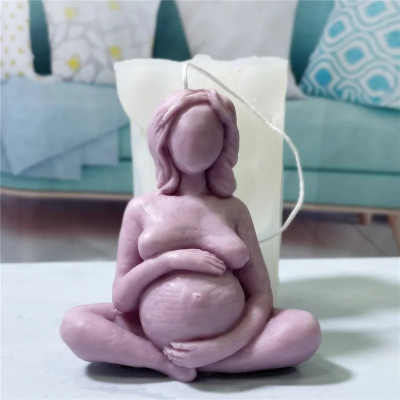 3D Baby Mother Portrait Candle Silicon Mold pregnant Embrace Aromatherapy Diy Gift give birth to child woman resin mould 220721