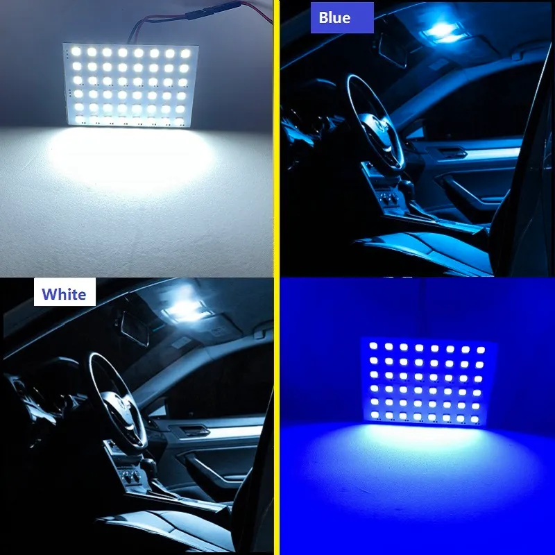 New Car Panel Light Lampada da lettura interni New Super Bright 2835 LED Lampadina da tetto con T10 W5W BA9S C5W Base Festoon BA9S Bianco Blu 12v