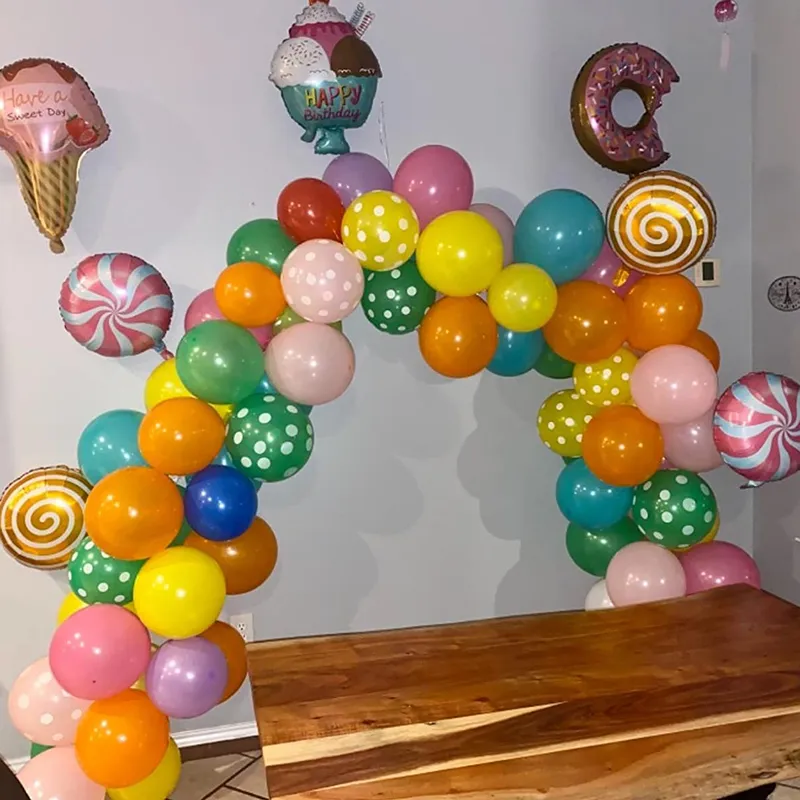 Set Children Candy Balloons Födelsedagsfest dekoration födelsedag ballonger sommarglass donuts godis festlig fest leverans 220527