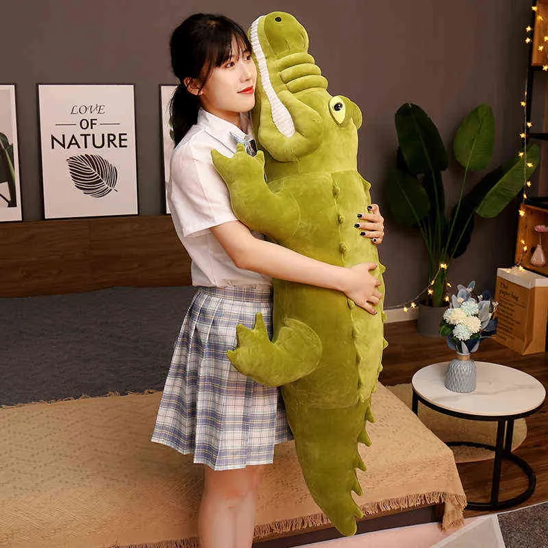 CMクリエイティブな嘘のワニの抱擁カワイイシミュレーション枕ぬいぐるみ子供のためのソフト人形
