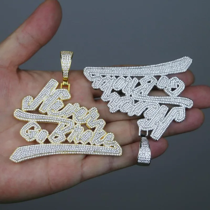 Mulheres Homens Hip Hop Iced Out Bling Letter Never Go Broke Pingente com Corrente de Corda Cubana Hiphop Colares Moda Cubic Zirconia Charm2995526