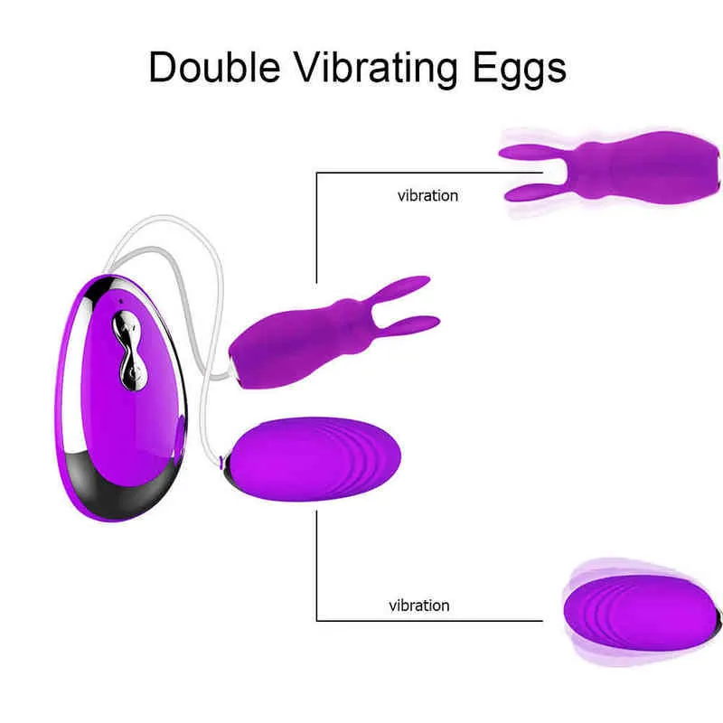 Nxy Eggs Bullets 20 velocità potente uovo vibrante doppia vibrazione stimolatore del punto g massaggio vaginale telecomando palla vaginale giocattoli del sesso le donne 220509