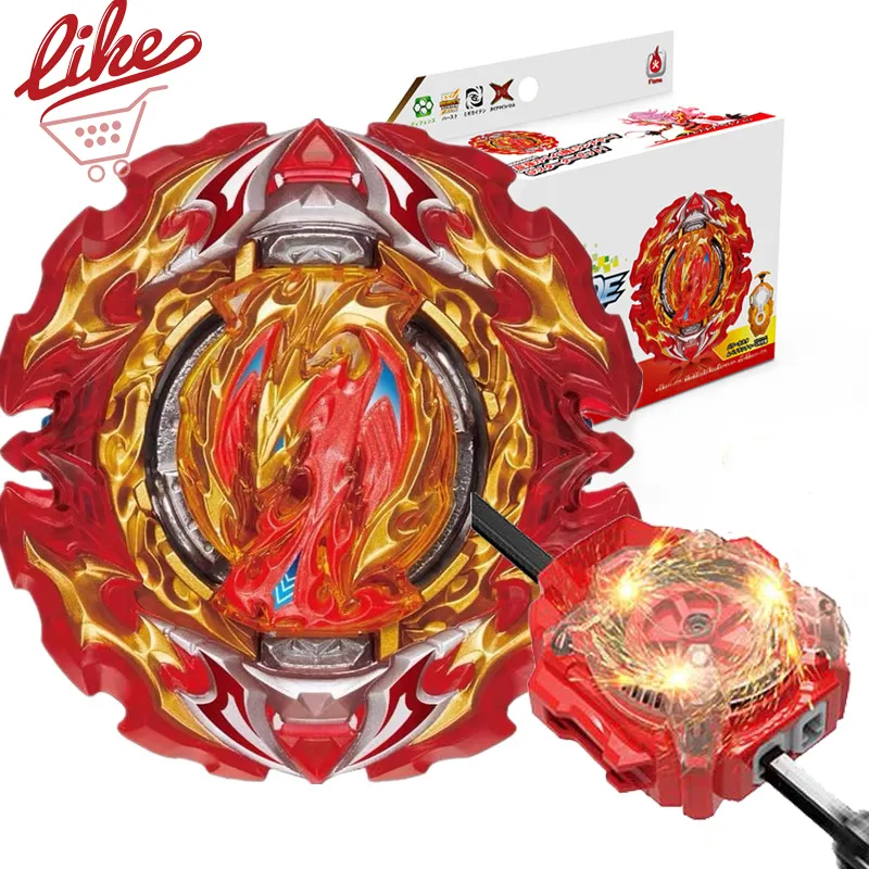 Laike DB B-191 02 Prominence Phoenix Spinning Top B191 02 Bey with Gold Custom Launcher Box Set Toys for Children 220526