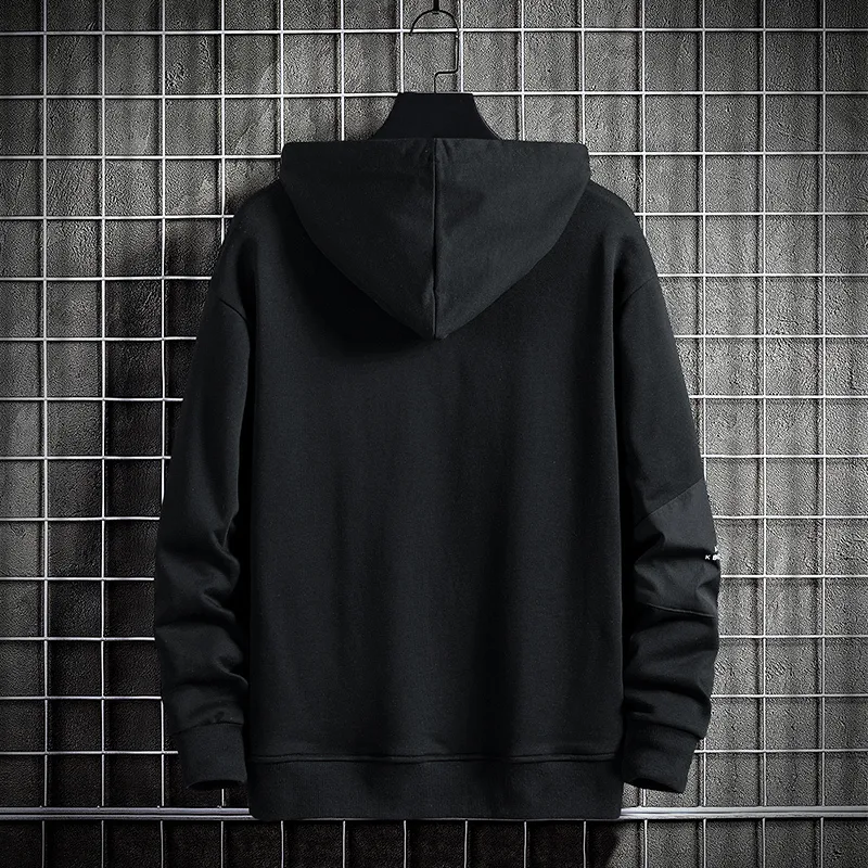 Single Road Mens Hoodies Techwear Sweatshirt Oversized Japanse Streetwear Harajuku Hip Hop Black Hoodie Plus Size 220406