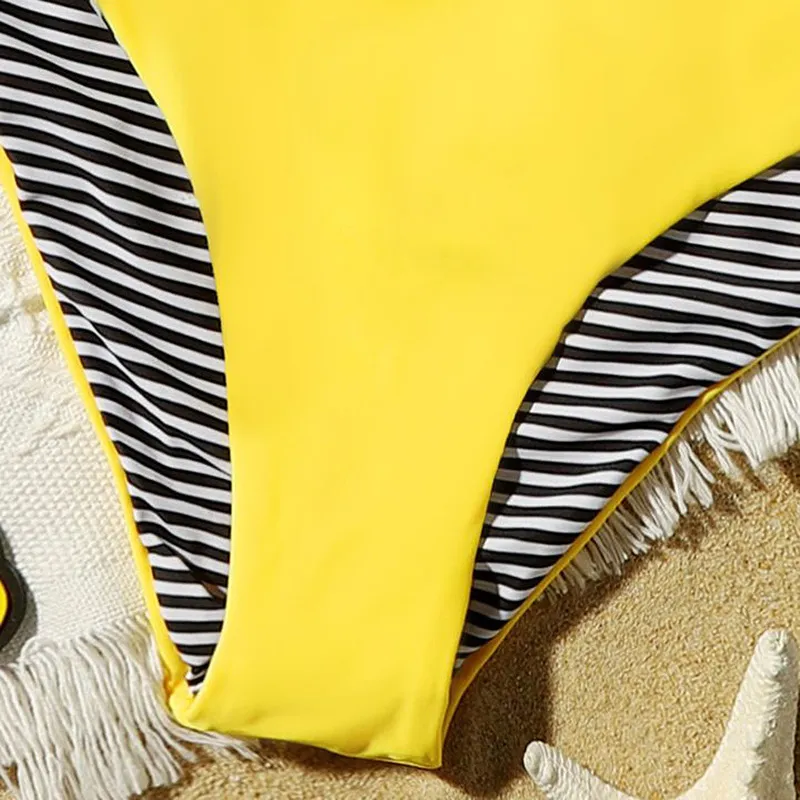 Costume Da Bagno Ragazza 2 Pezzi - Bikini A Strisce Con Protezione UV | Asciugatura Rapida - Foto 7