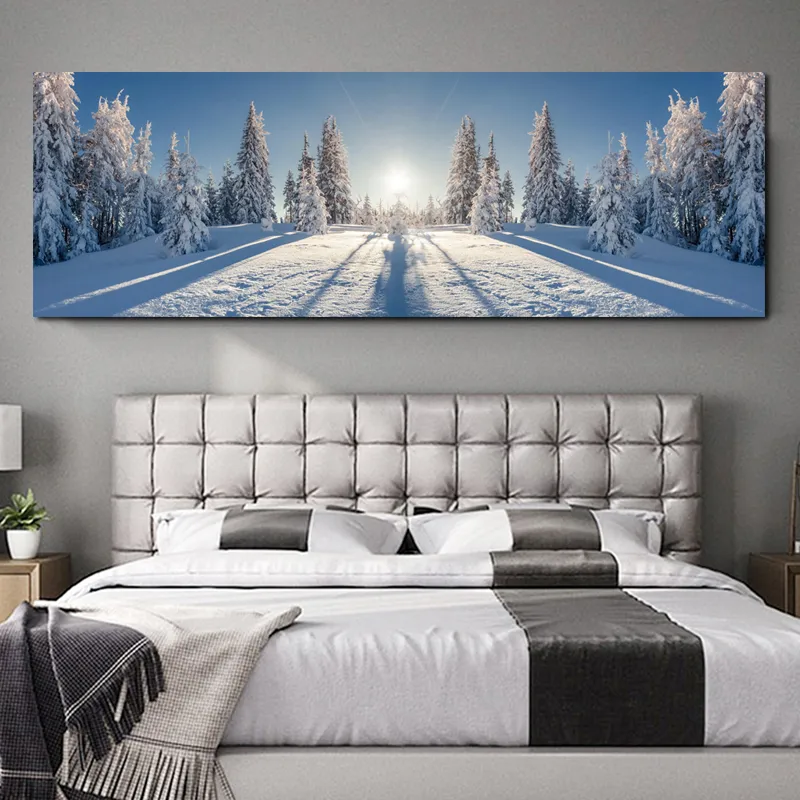 Pósteres coloridos de nubes y cielo, pintura en lienzo de ciudad, Tigre, playa, puente, nieve, imágenes HD, arte de pared para sala de estar, cabecera, decoración del hogar