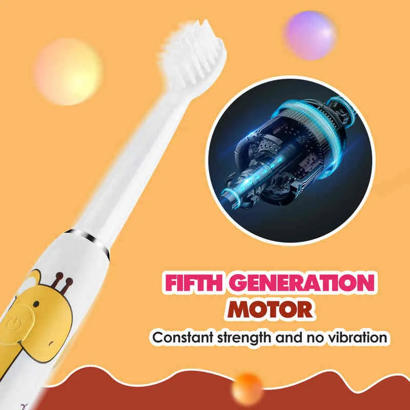 Elektrisk tandborste för barn 3 -lägen Sonic Vibrate Waterproof Cartoon Soft Borstle Tooth Brush Timer Child Teeth Oral Care 220713