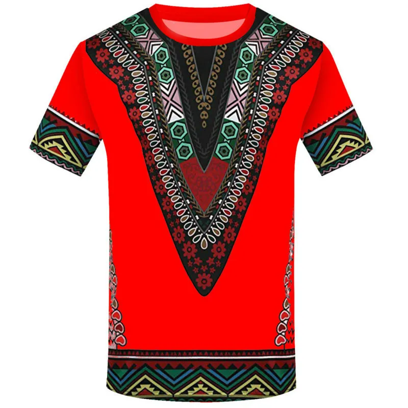 Chemise à col rond pour hommes impression 3D vêtements ethniques africains t-shirt d'été 220712